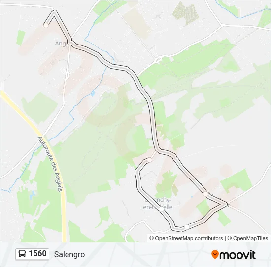 Plan de la ligne 1560 de bus