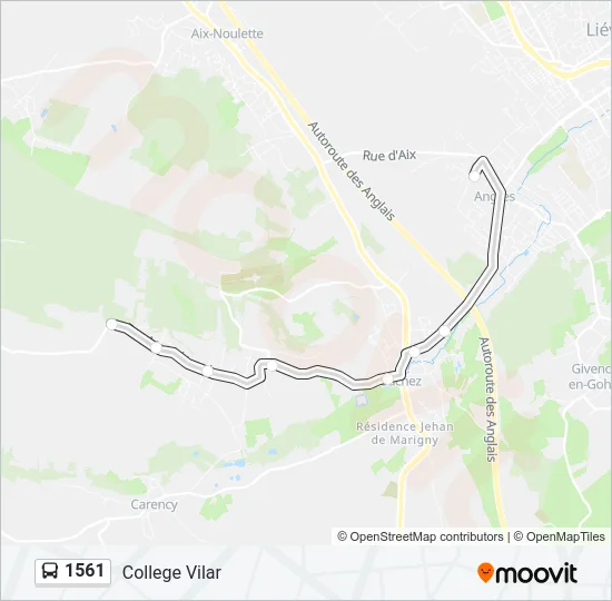 1561 Bus Line Map