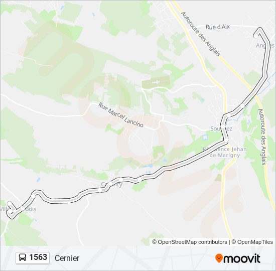 Plan de la ligne 1563 de bus