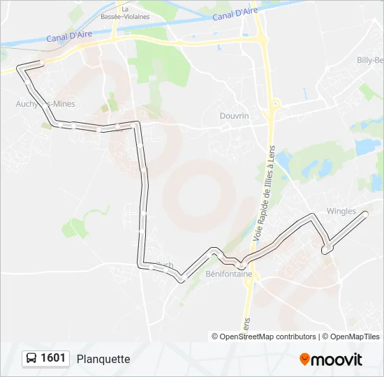 1601 Bus Line Map