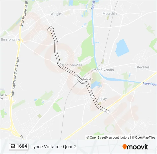 1604 Bus Line Map