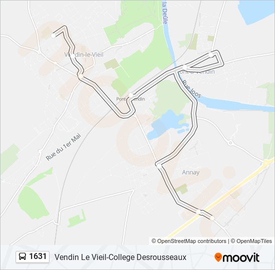 Plan de la ligne 1631 de bus