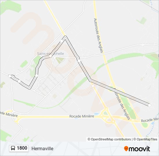 Plan de la ligne 1800 de bus