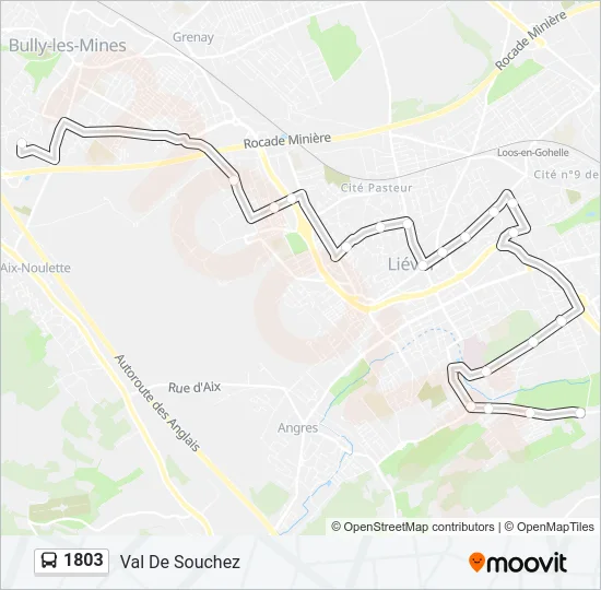 1803 Bus Line Map