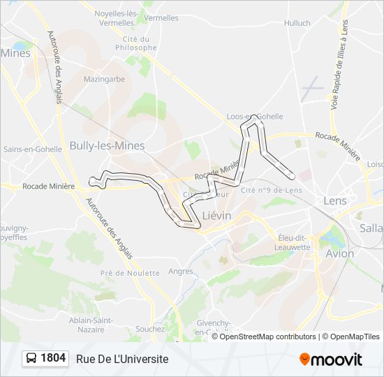 1804 bus Line Map