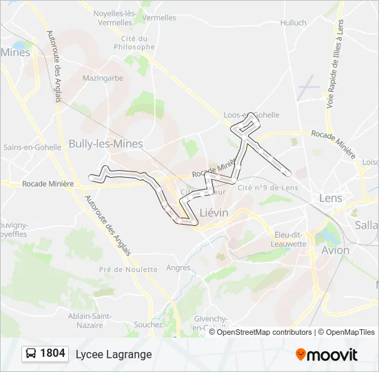 1804 Bus Line Map