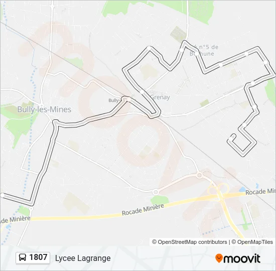 Plan de la ligne 1807 de bus