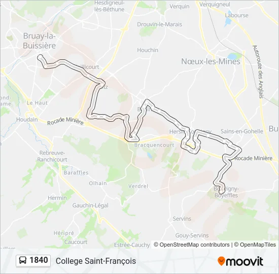 1840 Bus Line Map