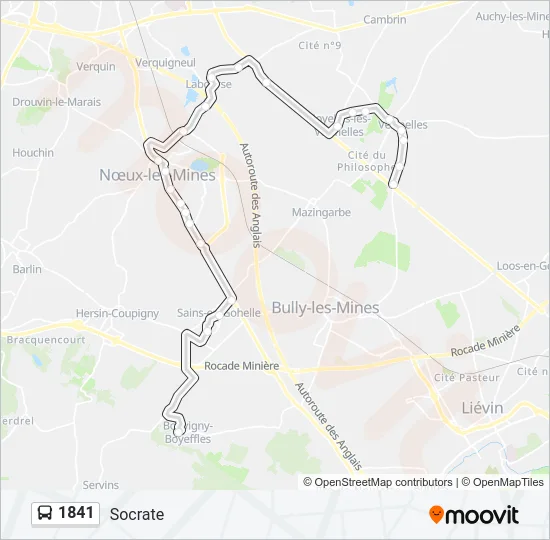 1841 Bus Line Map