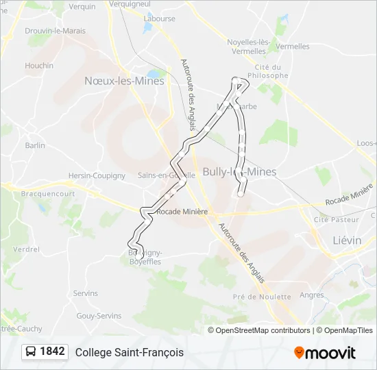 1842 Bus Line Map