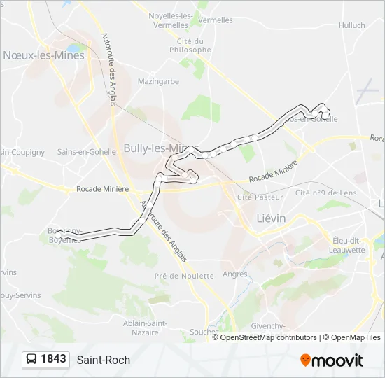 1843 Bus Line Map