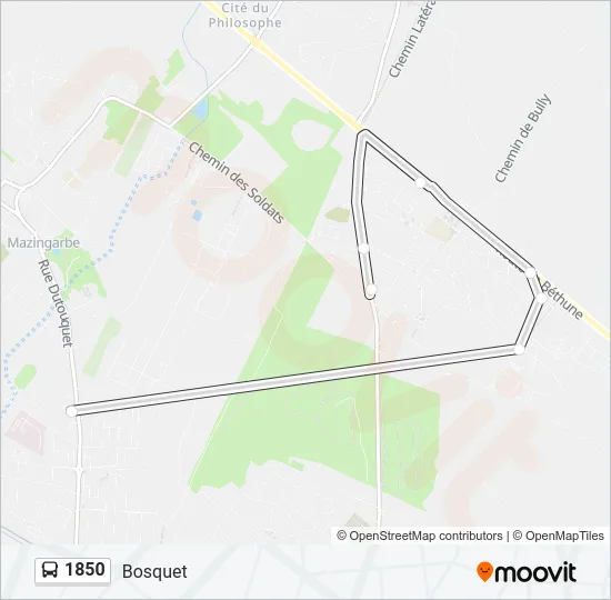 1850 Bus Line Map