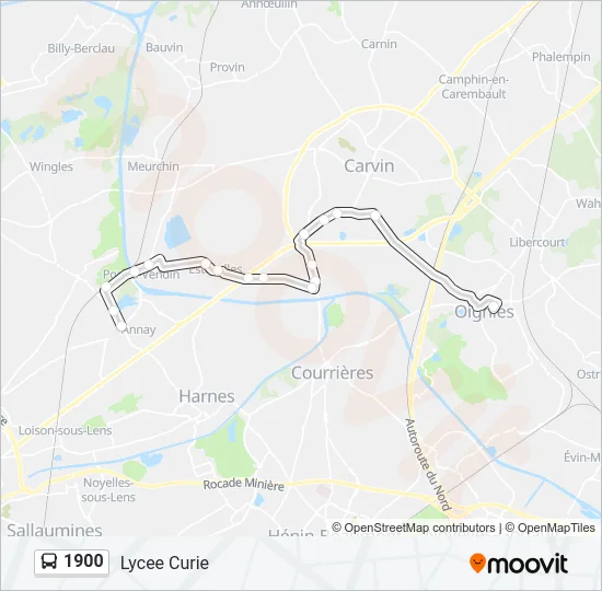 1900 Bus Line Map