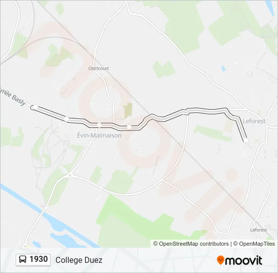 1930 Bus Line Map