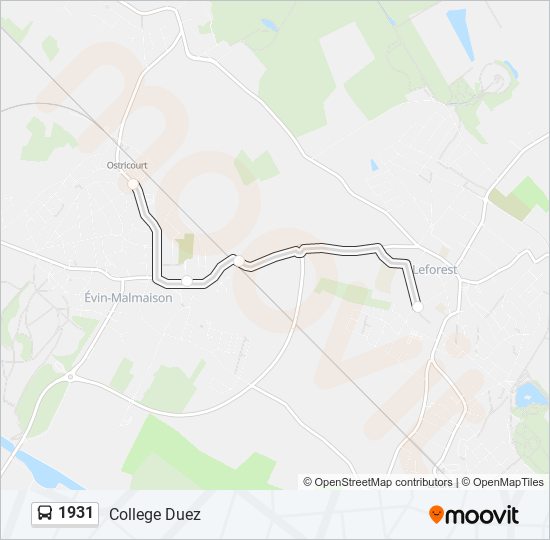 Plan de la ligne 1931 de bus