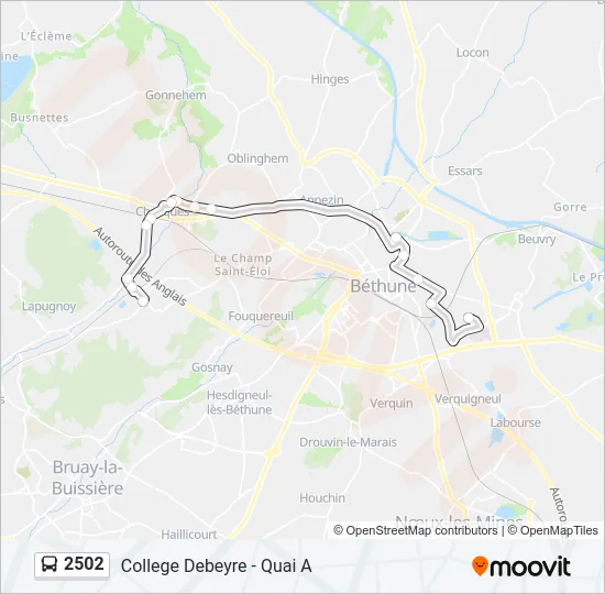 2502 Bus Line Map