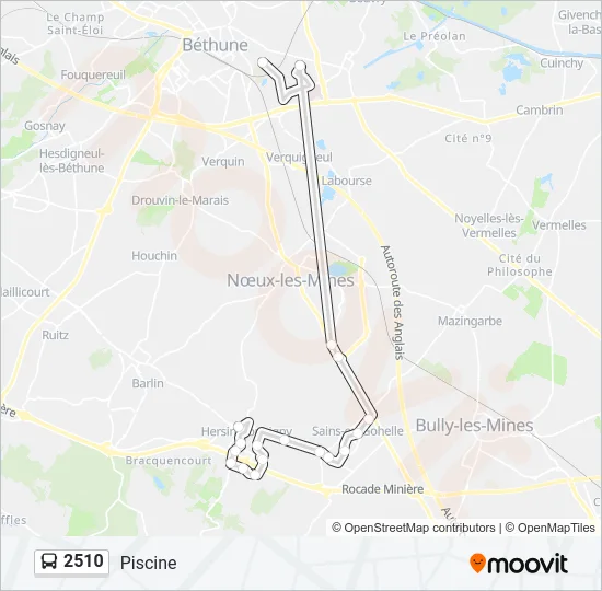 Plan de la ligne 2510 de bus
