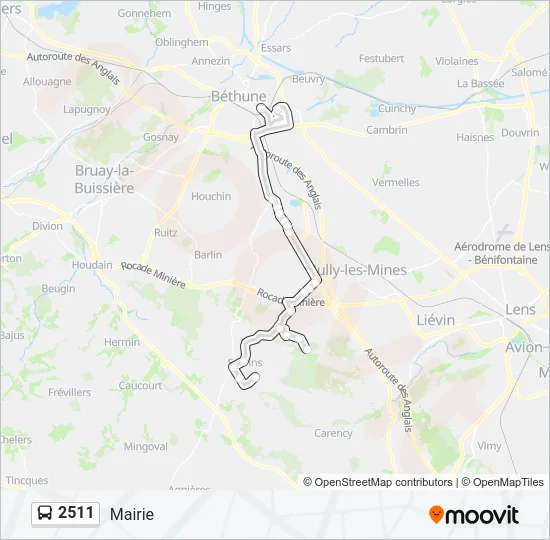 Plan de la ligne 2511 de bus