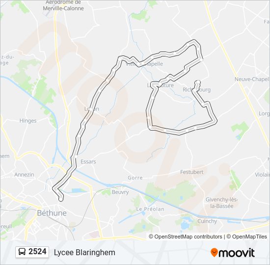 Plan de la ligne 2524 de bus