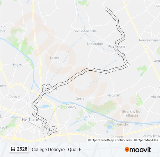 Plan de la ligne 2528 de bus