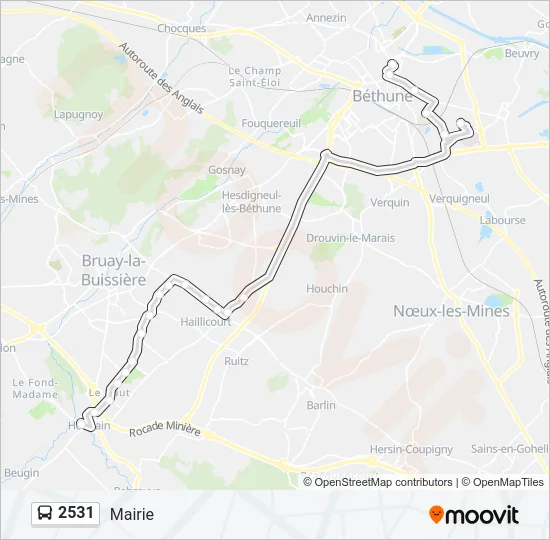2531 Bus Line Map