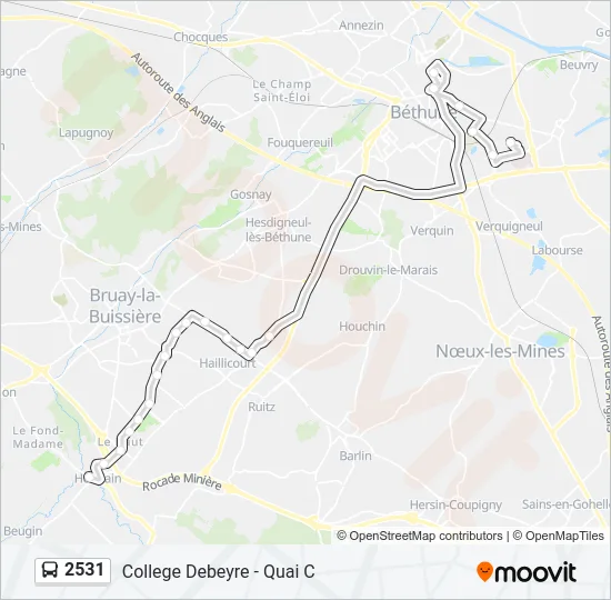 2531 Bus Line Map