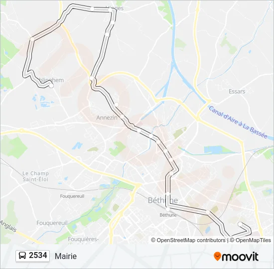 2534 Bus Line Map