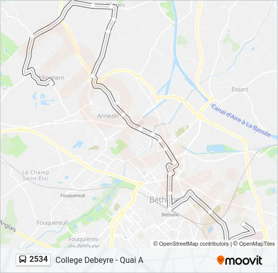 2534 Bus Line Map