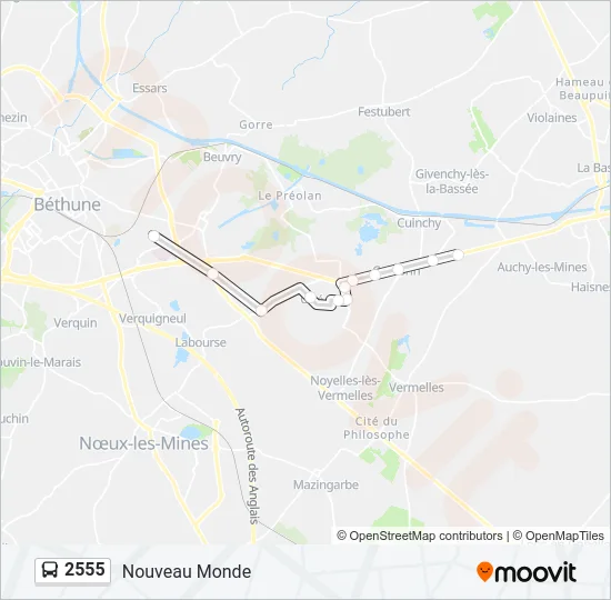 2555 Bus Line Map