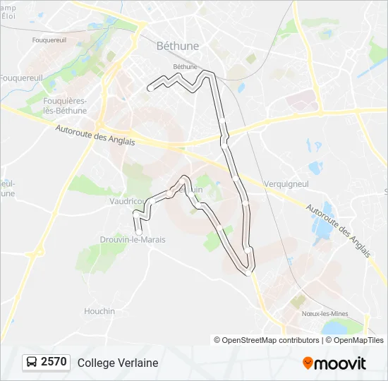 Plan de la ligne 2570 de bus
