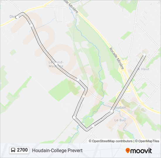 Plan de la ligne 2700 de bus