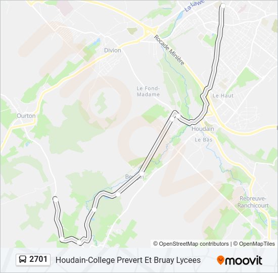 2701 Bus Line Map