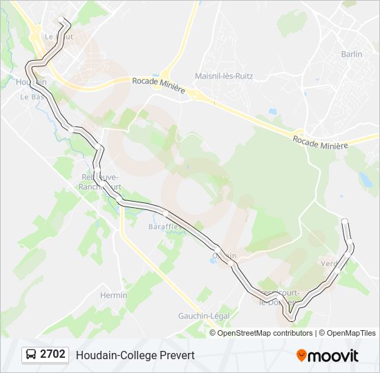 Plan de la ligne 2702 de bus
