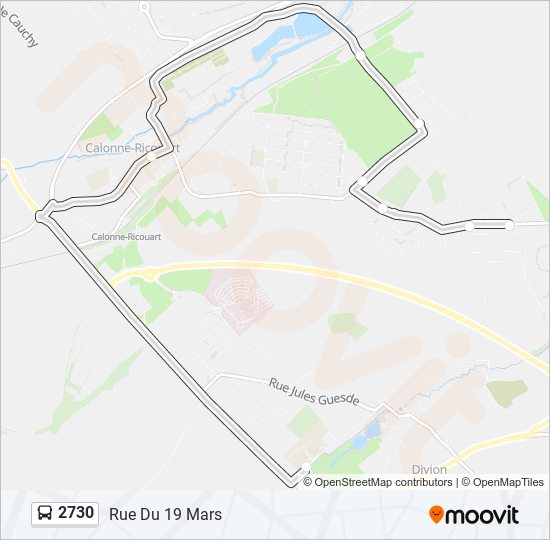 Mapa de 2730 de autobús