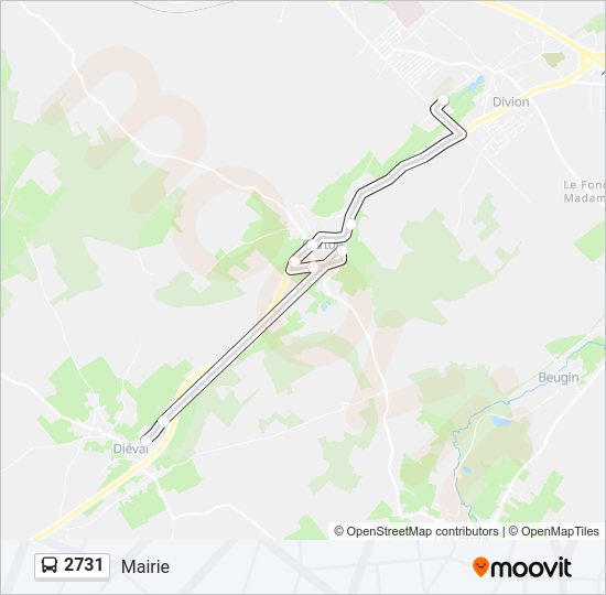 Plan de la ligne 2731 de bus