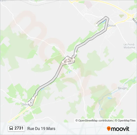 Plan de la ligne 2731 de bus