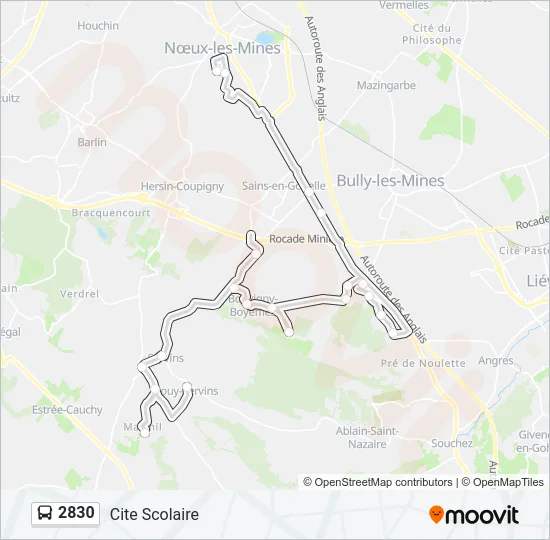 2830 Bus Line Map