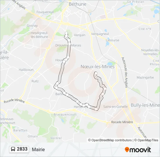 2833 Bus Line Map