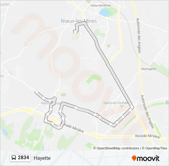 2834 Bus Line Map