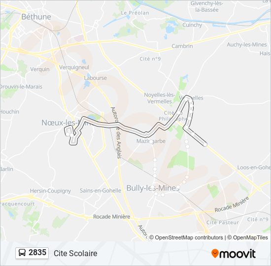 2835 bus Line Map