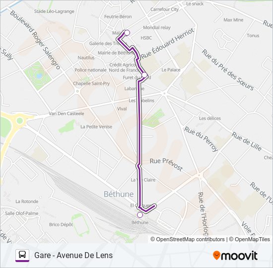 Plan de la ligne ALLOBUSA de bus