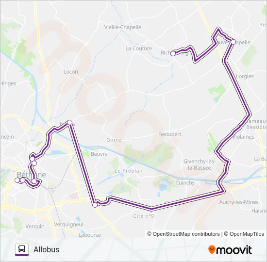 ALLOBUSB Bus Line Map
