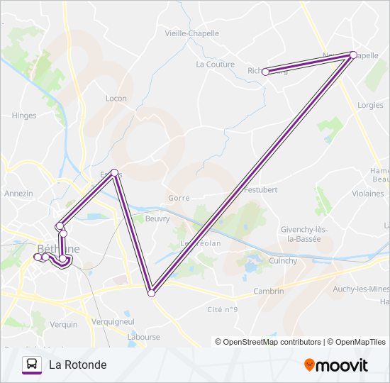 Plan de la ligne ALLOBUSB de bus