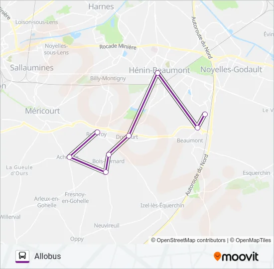 Plan de la ligne ALLOBUSE de bus