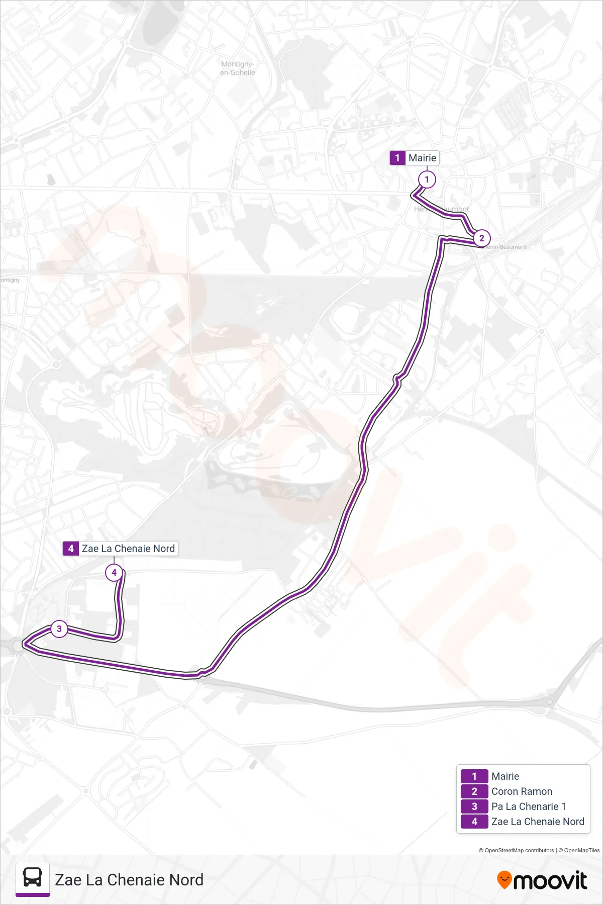 ALLOBUSE bus Line (Zae La Chenaie Nord) route and stops on a map