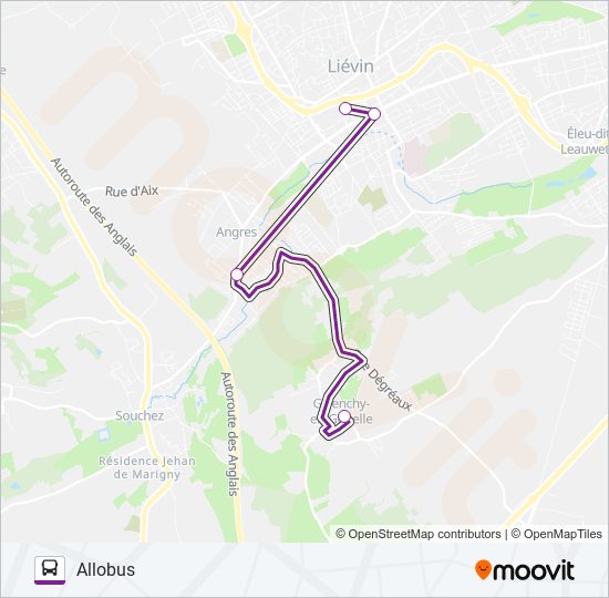 Mapa de ALLOBUSG de autobús