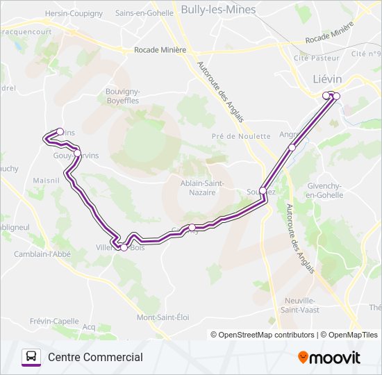 Plan de la ligne ALLOBUSI de bus