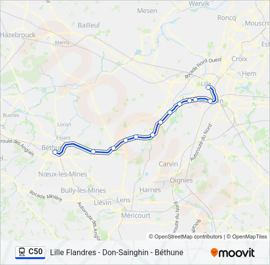 C50 Train Line Map