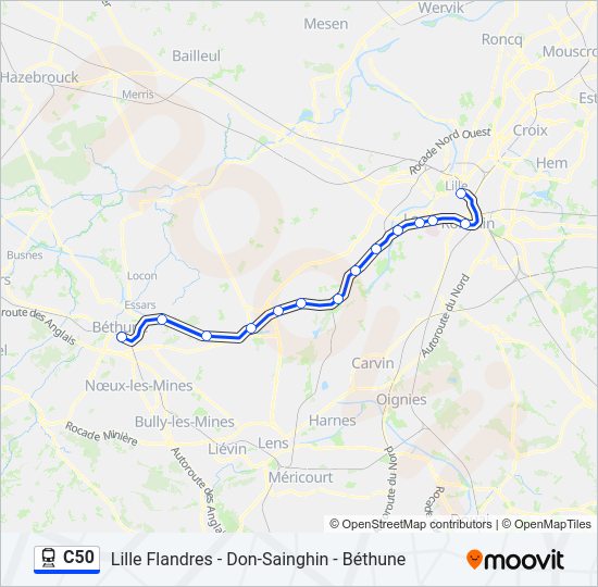 C50 Train Line Map