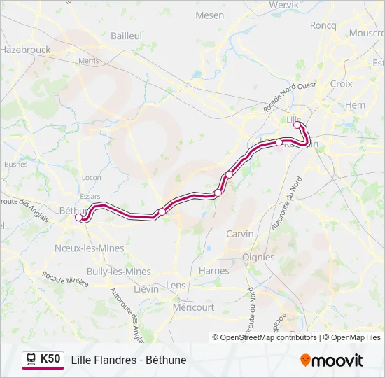 K50 Train Line Map